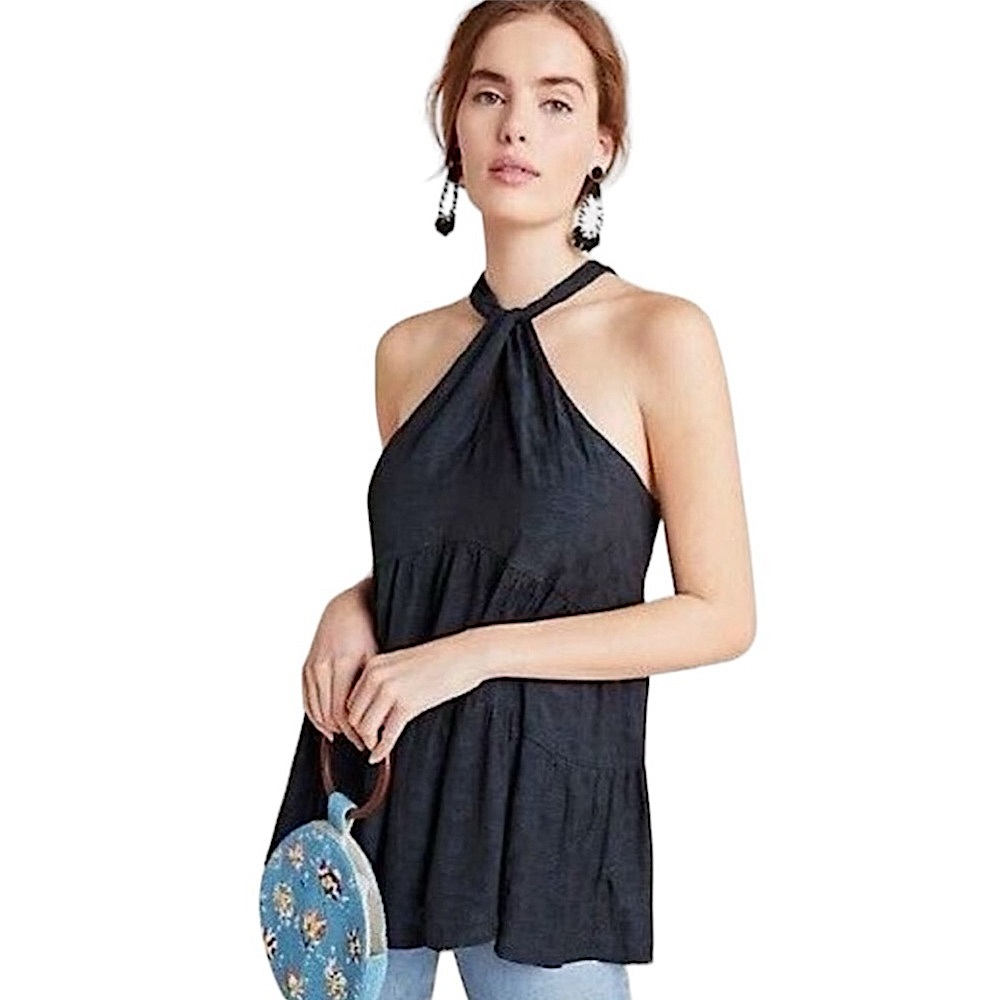 Anthropologie Lavinia High Neck Halter Blouse size S NWT